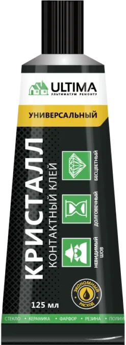 Клей Ultima контактный кристалл, прозрачный, 125 мл, UCONTGLK1256