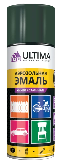 Краска ULTIMA аэрозольная, зелёный мох, RAL 6005, 520 мл, ULT033