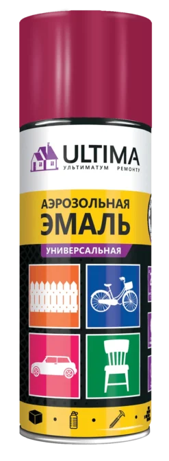 Краска ULTIMA аэрозольная, вишнёвая, RAL 3003, универсальная, 520 мл, ULT023