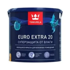 Tikkurila Euro Extra 20 / Тиккурила Евро Экстра 20 полуматовая краска для влажных помещений