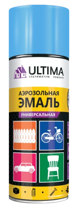 Краска ULTIMA аэрозольная, голубая, универсальная, RAL 5012, 520 мл, ULT018