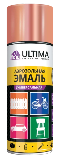 Краска ULTIMA аэрозольная, красное металлизированное золото, 520 мл, ULT042