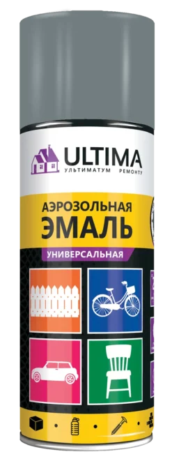 Краска ULTIMA аэрозольная, серая, RAL 7040, 520 мл, ULT010