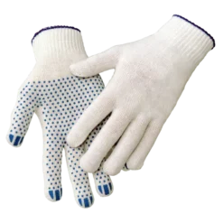 Перчатки трикотажные 10 кл, 3х нитка ПВХ Точка белый, GL011520