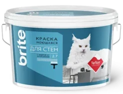 Brite / Брайт краска для стен моющаяся с защитой от загрязнений на основе тефлона