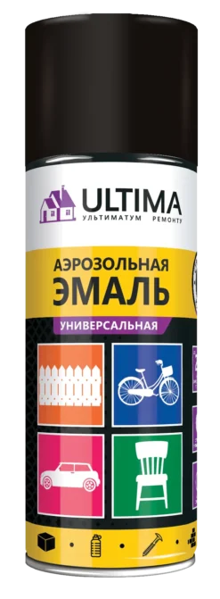 Краска ULTIMA аэрозольная, чёрная матовая, RAL 9005, 520 мл, ULT008