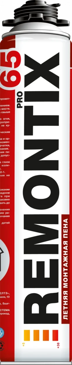 Летняя пистолетная монтажная пена REMONTIX PRO 65 850 мл, RMBPr00065