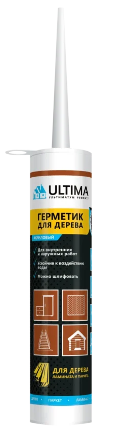 Герметик ULTIMA БУК, акриловый, для дерева, 300 гр, ULTB300