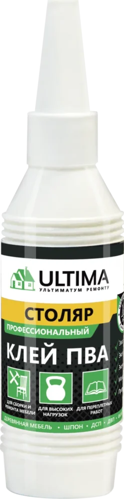 Клей ПВА Ultima СТОЛЯР флакон, 0,08 кг ULTSTL008