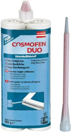 Клей COSMOFEN DUO, двухкомпонентный, для алюминияметалла, конструкторский, бежевый, 900гр.