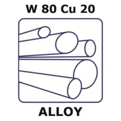 Сплав W80Cu20 ЭкоТек: стержень Ø25мм×100мм