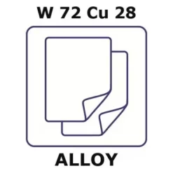 Пластина Вольфрам-Медь W72Cu28 50x200x3,15мм для теплоотводов