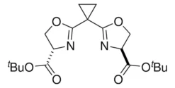 Ди-трет-бутил 2,2′-(циклопропан-1,1-диил)(4S,4′S)-бис(4,5-дигидрооксазол-4-карбоксилат)