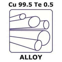 Медно-теллуровый сплав Cu99.5Te0.5, пруток 6 мм х 1000 мм