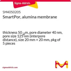 Мембрана SmartPor Al₂O₃ 40нм 20х20 мм (50 мкм)