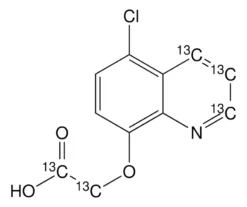 Уксусная кислота-1,2-¹³C₂ (5-хлор-8-хинолилокси)-2,3,4-¹³C₃