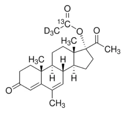17α-(Ацетокси-1-¹³C,2,2,2-d₃)-6-метил-4,6-прегнадиен-3,20-дион