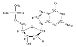 2'-дезоксигуанозин-<sup>13</sup>C<sub>10</sub>,<sup>15</sup>N<sub>5</sub> 5'-монофосфат динатриевая соль раствор