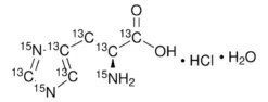 Гидрохлорид моногидрат L-гистидина-¹³C₆,¹⁵N₃