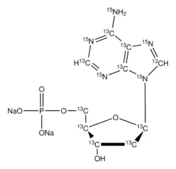 Дезоксиаденозин-¹³C₁₀,¹⁵N₅ 5'-монофосфат динатриевая соль раствор