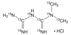 Гидрохлорид 1,1-диметилбигуанида-¹³C₄,¹⁵N₅