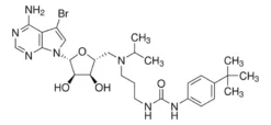 Бромид 5-бром-7-[(5-дезокси-5-{[(3-{[([4-(трет-бутил)фенил]карбамоил)амино]пропил})(изопропил)амино]-β-D-рибофуранозил})-7H-пирроло[2,3-d]пиримидин-4-амин