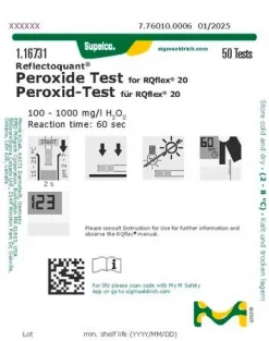 Тест-полоски на пероксиды REFLECTOQUANT® (100-1000 мг/л H₂O₂)