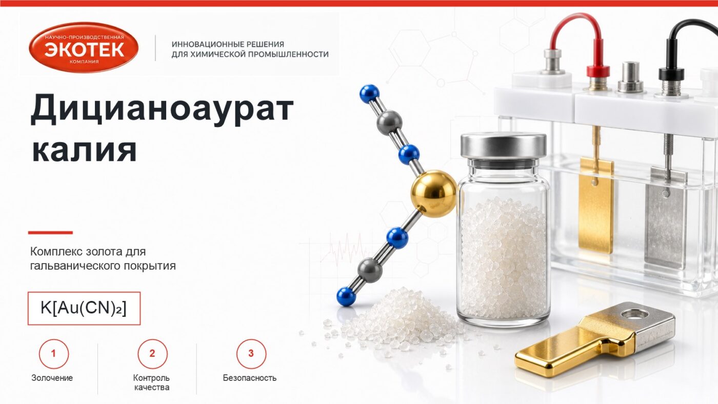 Дицианоаурат калия K[Au(CN)2] для гальванического золочения