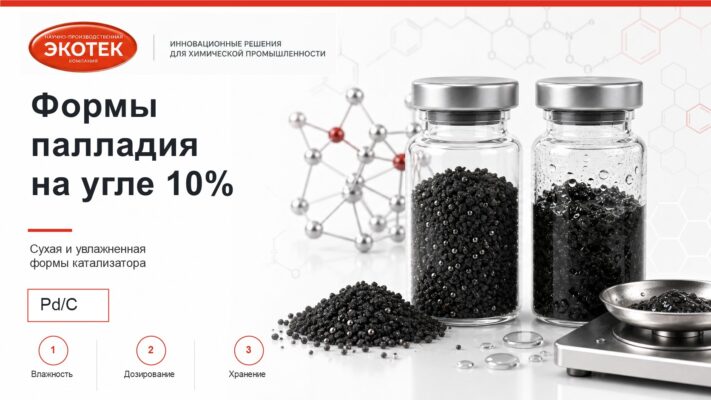 Сухая и увлажненная формы палладия на угле 10%