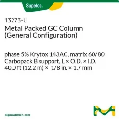 Металлическая насадочная колонка для ГХ, фаза 5% Krytox 143AC, носитель Carbopack B 60/80, 40.0 фут × 1/8 дюйма × 1.7 мм