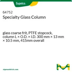 Специальная стеклянная колонка, грубый стеклянный фильтр, PTFE-кран, 300 мм × 13 мм × 10.5 мм