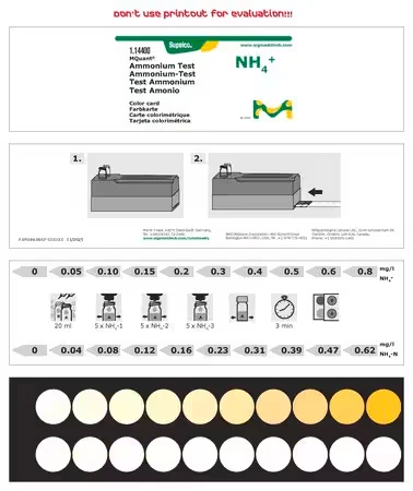 Тест на аммоний, 0.05–0.8 мг/л (NH4+), колориметрический, для MQuant®