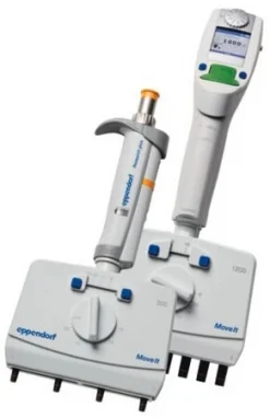 Дозатор пипеточный Eppendorf Research Plus Move It, 12-канальный, 0,5–100 мкл, регулируемое расстояние между