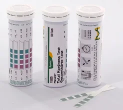 Тест-полоски MQuant® для определения общей жёсткости воды, колориметрические, 3–21 °d, 4–26 °e, 5–37 °f
