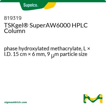 TSKgel SuperAW6000 ВЭЖХ-колонка, фаза гидроксилированный метакрилат, 15 см × 6 мм, 9 мкм