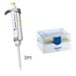 Дозатор механический Eppendorf Research Plus G, одноканальный, переменный объем 20–200 мкл, желтый, с боксом epT.I.P.S.