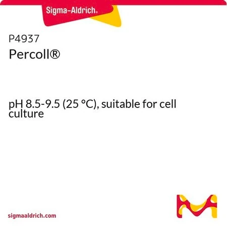 Percoll® — среда для градиентного центрифугирования, pH 8.5–9.5 (25 °C), подходит для культур клеток