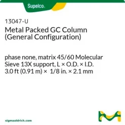 Металлическая насадочная колонка для ГХ (общая конфигурация), 45/60 Molecular Sieve 13X, 3.0 фута × 1/8 дюйма × 2.1 мм