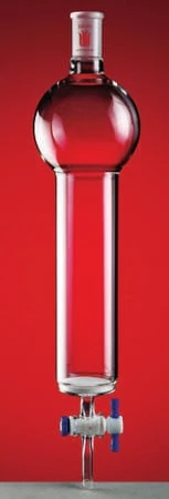Хроматографическая колонка Synthware™ с резервуаром, пористый диск (грубый) и PTFE-кран, 250 мл