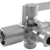 Трехходовой кран, female Luer lock – male Luer lock, левый, из нержавеющей стали
