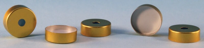Кримп-крышки магнитные с PTFE/силиконовыми мембранами, 20 мм, упаковка 100 шт.