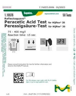 Тест-полоски для определения перуксусной кислоты, рефлектометрические, 75–400 мг/л, для REFLECTOQUANT®