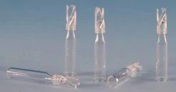 Стеклянные вставки для виал 12 x 32 мм, с широким отверстием, 0.2 мл, прозрачные, с пружиной, 6 x 29 мм, 100 шт.