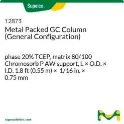 Металлическая насадочная колонка для ГХ, общая конфигурация, фаза 20% TCEP, носитель 80/100 Chromosorb P AW, 1.8 фут ×