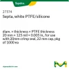 Мембраны для виал, белые PTFE/силикон, 20 мм × 125 мил × 0.005 дюйма, для обжимных крышек 20 мм, упаковка 1000 шт