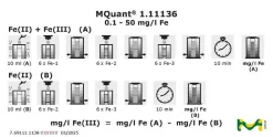 Тест для определения железа, колориметрический, 0.1–50 мг/л (Fe), MQuant®