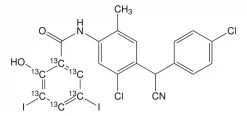 Клозантел-(бензоильное кольцо-13C6), аналитический стандарт VETRANAL
