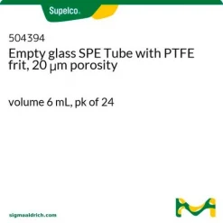 Пустая стеклянная трубка для ТФЭ с PTFE-фильтром, пористость 20 мкм, объем 6 мл, упаковка 24 шт.