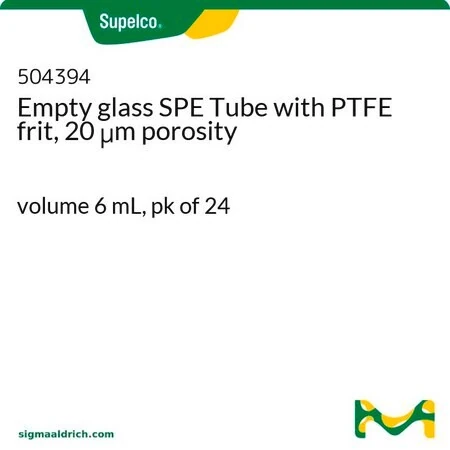 Пустая стеклянная трубка для ТФЭ с PTFE-фильтром, пористость 20 мкм, объем 6 мл, упаковка 24 шт.