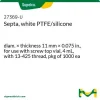 Септы белые PTFE/силикон, 11 мм × 0.075 дюйма, для винтовых флаконов 4 мл, резьба 13-425, упаковка 1000 шт.